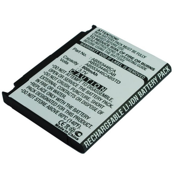 Batteries N Accessories BNA-WB-L13011 Cell Phone Battery - Li-ion, 3.7V, 800mAh, Ultra High Capacity - Replacement for Samsung AB553446CA Battery