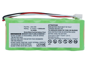 Batteries N Accessories BNA-WB-H8541 Equipment Battery - Ni-MH, 6V, 3000mAh, Ultra High Capacity Battery - Replacement for GE 200-058 Battery