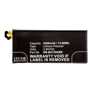 Batteries N Accessories BNA-WB-P13008 Cell Phone Battery - Li-Pol, 3.85V, 3600mAh, Ultra High Capacity - Replacement for Samsung EB-BA720ABE Battery