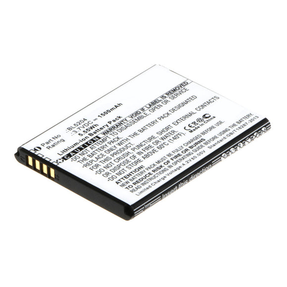 Batteries N Accessories BNA-WB-L11341 Cell Phone Battery - Li-ion, 3.7V, 1500mAh, Ultra High Capacity - Replacement for Fly BL5204 Battery