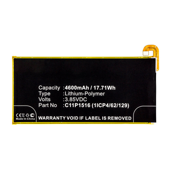 Batteries N Accessories BNA-WB-P15498 Cell Phone Battery - Li-Pol, 3.85V, 4600mAh, Ultra High Capacity - Replacement for Asus C11P1516 (1ICP4/62/129) Battery