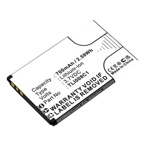 Batteries N Accessories BNA-WB-L17318 Cell Phone Battery - Li-ion, 3.7V, 700mAh, Ultra High Capacity - Replacement for Alcatel TLi008C1 Battery
