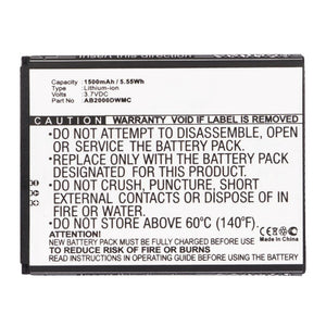 Batteries N Accessories BNA-WB-L14820 Cell Phone Battery - Li-ion, 3.7V, 1500mAh, Ultra High Capacity - Replacement for Philips AB2000DWMC Battery