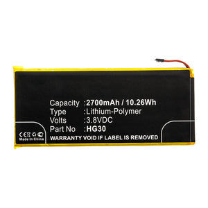 Batteries N Accessories BNA-WB-P16452 Cell Phone Battery - Li-Pol, 3.8V, 2700mAh, Ultra High Capacity - Replacement for Motorola HG30 Battery