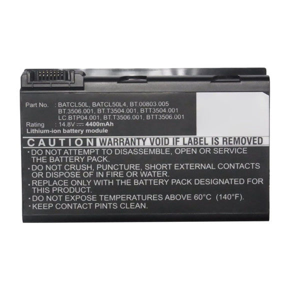 Batteries N Accessories BNA-WB-L15784 Laptop Battery - Li-ion, 14.8V, 4400mAh, Ultra High Capacity - Replacement for Acer BATCL50L Battery