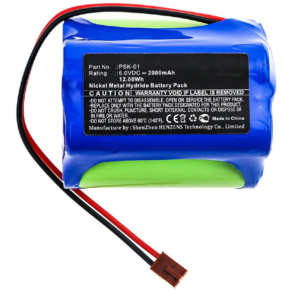 Batteries N Accessories BNA-WB-H15150 Medical Battery - Ni-MH, 6V, 2000mAh, Ultra High Capacity - Replacement for NIKKISO PSK-01 Battery