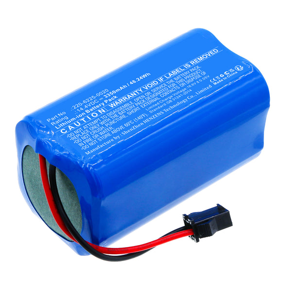 Batteries N Accessories BNA-WB-L18855 Vacuum Cleaner Battery - Li-ion, 14.4V, 3350mAh, Ultra High Capacity - Replacement for Ecovacs 220-6225-0020 Battery