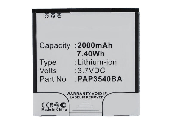 Batteries N Accessories BNA-WB-L3551 Cell Phone Battery - Li-Ion, 3.7V, 2000 mAh, Ultra High Capacity Battery - Replacement for Prestigio PAP3540BA Battery