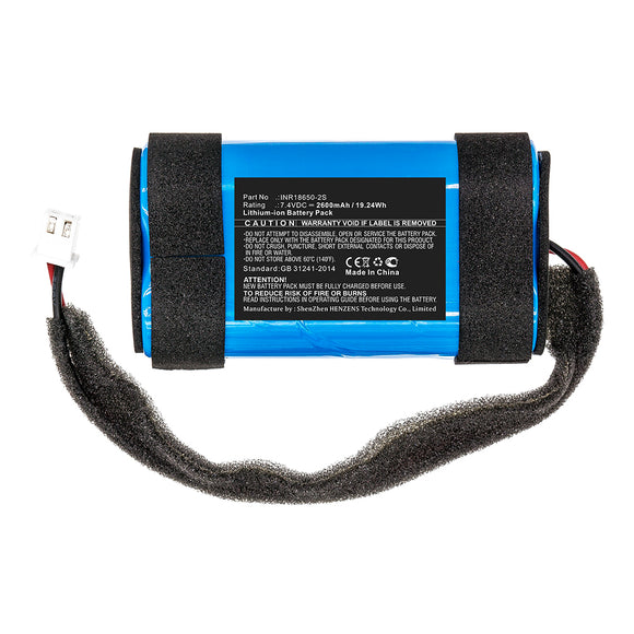 Batteries N Accessories BNA-WB-L15371 Speaker Battery - Li-ion, 7.4V, 2600mAh, Ultra High Capacity - Replacement for Monster INR18650-2S Battery