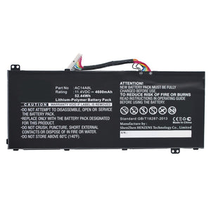 Batteries N Accessories BNA-WB-P10365 Laptop Battery - Li-Pol, 11.4V, 4600mAh, Ultra High Capacity - Replacement for Acer AC14A8L Battery
