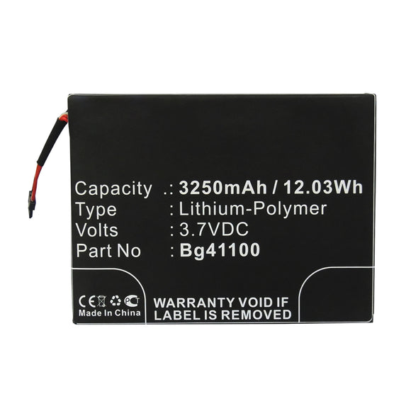 Batteries N Accessories BNA-WB-P11940 Tablet Battery - Li-Pol, 3.7V, 3250mAh, Ultra High Capacity - Replacement for HTC 35H00148-00M Battery