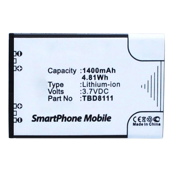 Batteries N Accessories BNA-WB-L12190 Cell Phone Battery - Li-ion, 3.7V, 1400mAh, Ultra High Capacity - Replacement for K-Touch TBD8111 Battery
