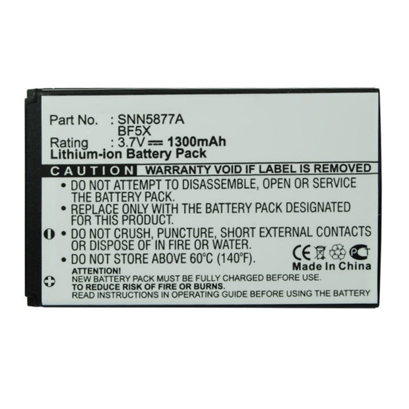 Batteries N Accessories BNA-WB-L16438 Cell Phone Battery - Li-ion, 3.7V, 1300mAh, Ultra High Capacity - Replacement for Motorola BF5X Battery