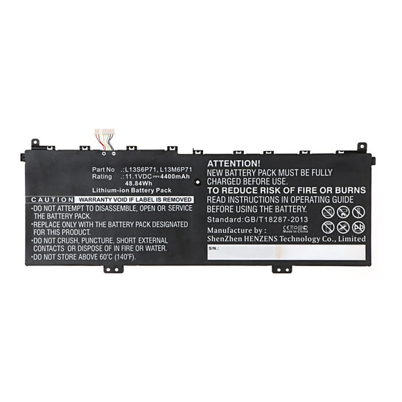 Batteries N Accessories BNA-WB-L12680 Laptop Battery - Li-ion, 11.1V, 4400mAh, Ultra High Capacity - Replacement for Lenovo L13M6P71 Battery