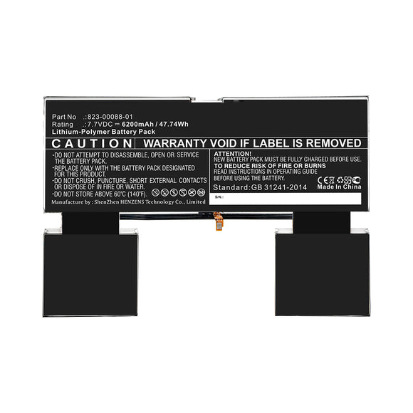 Batteries N Accessories BNA-WB-P15378 Tablet Battery - Li-Pol, 7.7V, 6200mAh, Ultra High Capacity - Replacement for Google 823-00088-01 Battery
