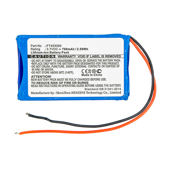 Batteries N Accessories BNA-WB-L12821 Speaker Battery - Li-ion, 3.7V, 700mAh, Ultra High Capacity - Replacement for JBL FT453050 Battery