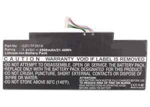 Batteries N Accessories BNA-WB-P8646 Tablets Battery - Li-Pol, 7.4V, 2900mAh, Ultra High Capacity Battery - Replacement for Asus C21-TF201X Battery