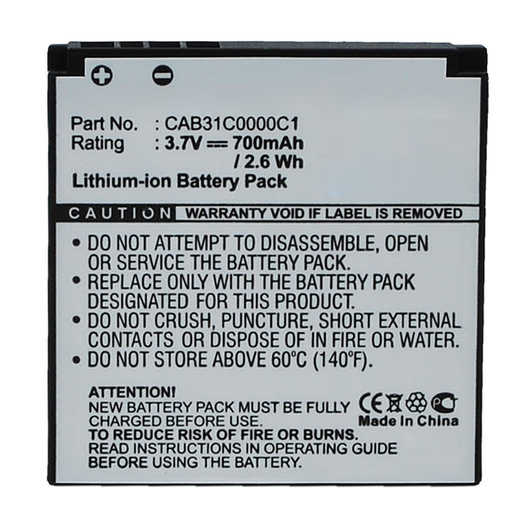 Batteries N Accessories BNA-WB-L14448 Cell Phone Battery - Li-ion, 3.7V, 700mAh, Ultra High Capacity - Replacement for Alcatel CAB31C0000C1 Battery