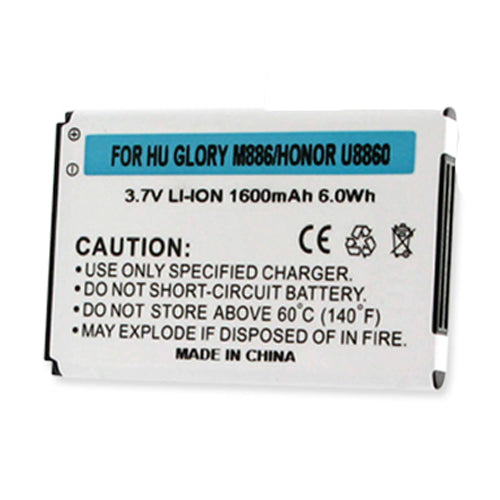Batteries N Accessories BNA-WB-BLI-1233-1.6 Cell Phone Battery - Li-Ion, 3.7V, 1600 mAh, Ultra High Capacity Battery - Replacement for Huawei HB5F1H Battery