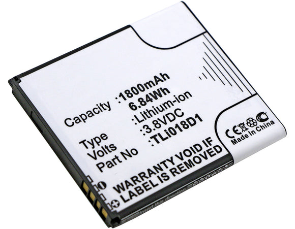 Batteries N Accessories BNA-WB-L8727 Wifi Hotspot Battery - Li-ion, 3.8V, 1800mAh, Ultra High Capacity Battery - Replacement for Alcatel TLi018D1, TLi018D2 Battery