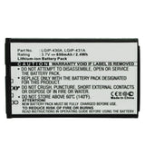 Batteries N Accessories BNA-WB-L3847 Cell Phone Battery - Li-ion, 3.7, 650mAh, Ultra High Capacity Battery - Replacement for LG LGIP-430A, LGIP-431A, SBPL0083509 Battery