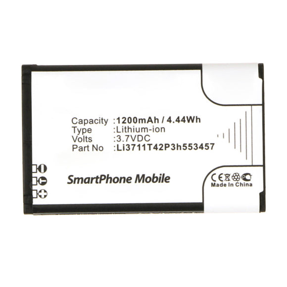 Batteries N Accessories BNA-WB-L13971 Cell Phone Battery - Li-ion, 3.7V, 1200mAh, Ultra High Capacity - Replacement for Telstra Li3711T42P3h553457 Battery
