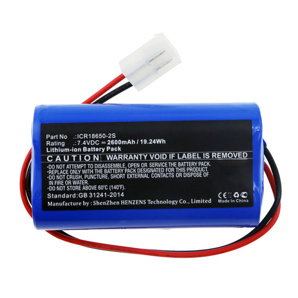Batteries N Accessories BNA-WB-L15130 Medical Battery - Li-ion, 7.4V, 2600mAh, Ultra High Capacity - Replacement for Mindray ICR18650-2S Battery