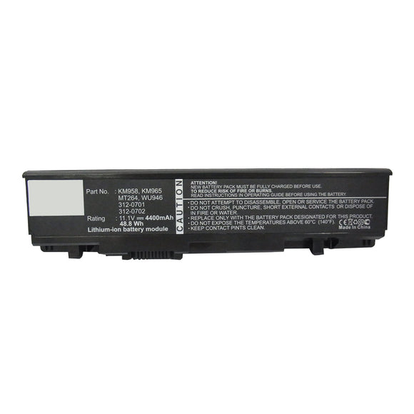 Batteries N Accessories BNA-WB-L15956 Laptop Battery - Li-ion, 11.4V, 4400mAh, Ultra High Capacity - Replacement for Dell KM887 Battery