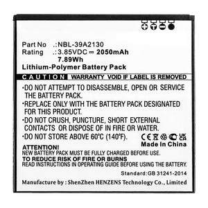 Batteries N Accessories BNA-WB-P13272 Cell Phone Battery - Li-Pol, 3.85V, 2050mAh, Ultra High Capacity - Replacement for TP-Link NBL-39A2130 Battery