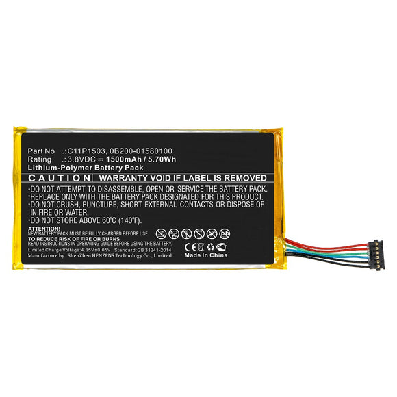 Batteries N Accessories BNA-WB-P11084 Tablet Battery - Li-Pol, 3.8V, 1500mAh, Ultra High Capacity - Replacement for Asus C11P1503 Battery