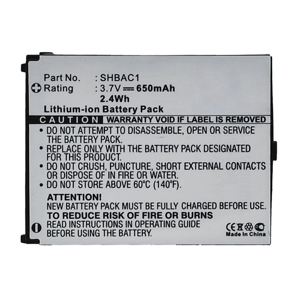 Batteries N Accessories BNA-WB-L13191 Cell Phone Battery - Li-ion, 3.7V, 650mAh, Ultra High Capacity - Replacement for Sharp SHBAC1 Battery
