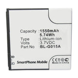 Batteries N Accessories BNA-WB-L11541 Cell Phone Battery - Li-ion, 3.7V, 1550mAh, Ultra High Capacity - Replacement for GIONEE BL-G015A Battery