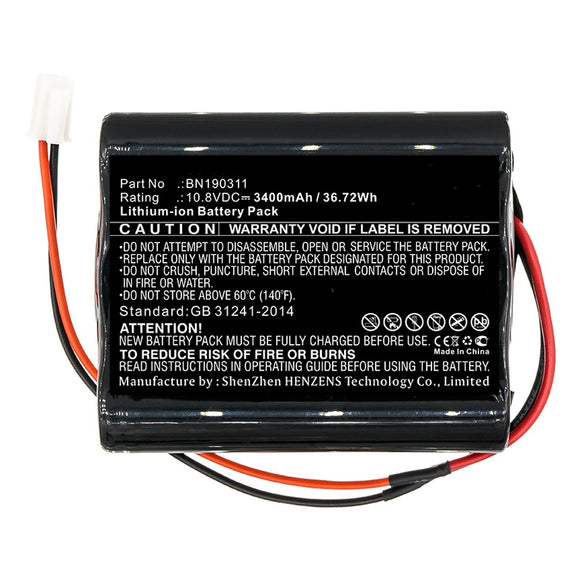 Batteries N Accessories BNA-WB-L10815 Medical Battery - Li-ion, 10.8V, 3400mAh, Ultra High Capacity - Replacement for Bionet BN190311 Battery