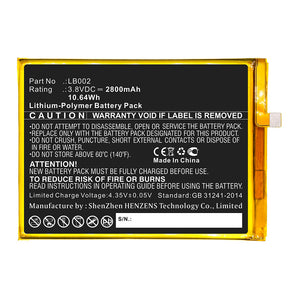 Batteries N Accessories BNA-WB-P12250 Cell Phone Battery - Li-Pol, 3.8V, 2800mAh, Ultra High Capacity - Replacement for Lenovo LB002 Battery