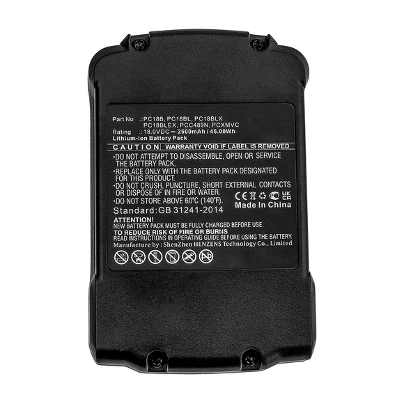 Batteries N Accessories BNA-WB-L15328 Power Tool Battery - Li-ion, 18V, 2500mAh, Ultra High Capacity - Replacement for Porter Cable PC18B Battery