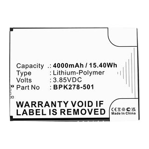 Batteries N Accessories BNA-WB-P14162 Credit Card Reader Battery - Li-Pol, 3.85V, 4000mAh, Ultra High Capacity - Replacement for VeriFone BPK278-501 Battery