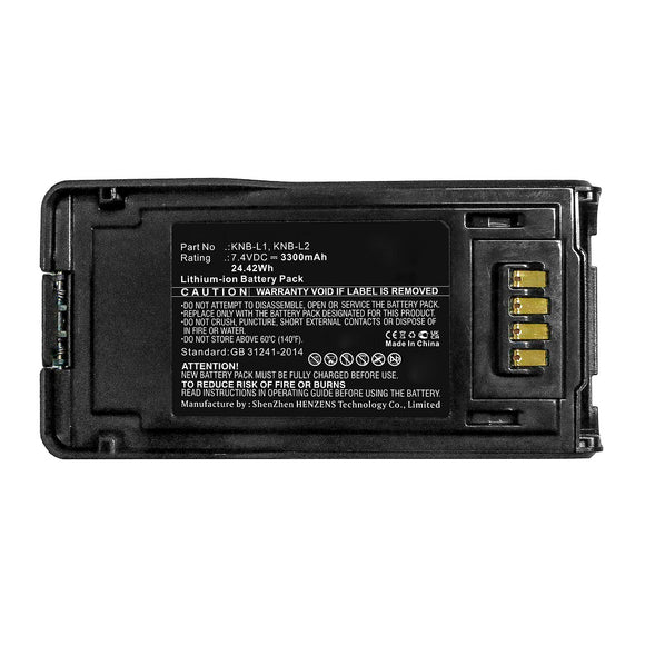 Batteries N Accessories BNA-WB-L12084 2-Way Radio Battery - Li-ion, 7.4V, 3300mAh, Ultra High Capacity - Replacement for Kenwood KNB-L1 Battery