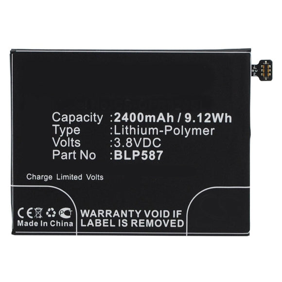 Batteries N Accessories BNA-WB-P3517 Cell Phone Battery - Li-Pol, 3.8V, 2400 mAh, Ultra High Capacity Battery - Replacement for OPPO BLP587 Battery