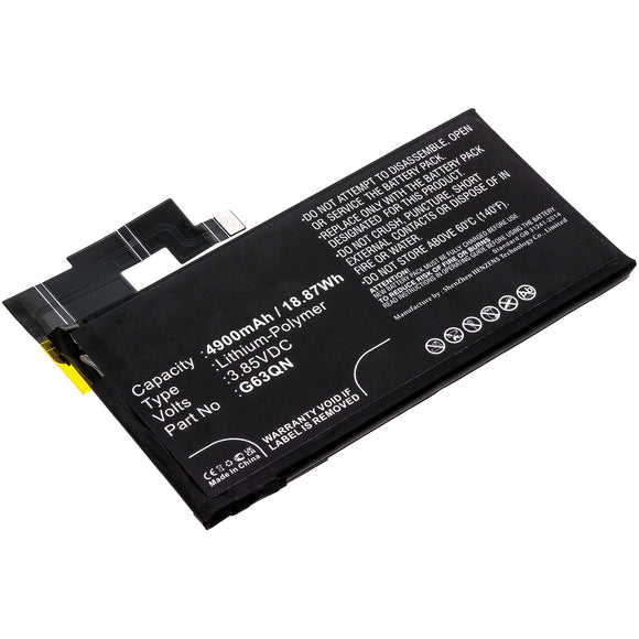 Batteries N Accessories BNA-WB-P17321 Cell Phone Battery - Li-Pol, 3.85V, 4900mAh, Ultra High Capacity - Replacement for Google G63QN Battery