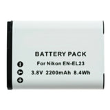 Batteries N Accessories BNA-WB-ACD423 Digital Camera Battery - li-ion, 3.8V, 2200 mAh, Ultra High Capacity Battery - Replacement for Nikon EN-EL23 Battery