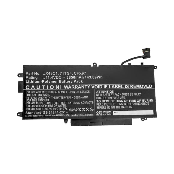 Batteries N Accessories BNA-WB-P10668 Laptop Battery - Li-Pol, 11.4V, 3850mAh, Ultra High Capacity - Replacement for Dell 71TG4 Battery