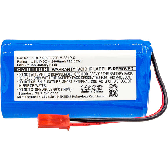 Batteries N Accessories BNA-WB-L8683 Vacuum Cleaners Battery - Li-Ion, 11.1V, 2600mAh, Ultra High Capacity Battery - Replacement for Electropan ICP 186500-22F-M-3S1P-S Battery