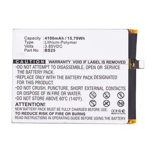 Batteries N Accessories BNA-WB-P14518 Cell Phone Battery - Li-Pol, 3.85V, 4100mAh, Ultra High Capacity - Replacement for MeiZu BS25 Battery