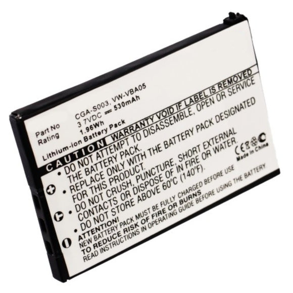 Batteries N Accessories BNA-WB-L9082 Digital Camera Battery - Li-ion, 3.7V, 530mAh, Ultra High Capacity - Replacement for Panasonic CGA-S003 Battery