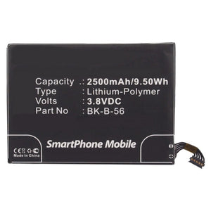 Batteries N Accessories BNA-WB-P9891 Cell Phone Battery - Li-Pol, 3.8V, 2500mAh, Ultra High Capacity - Replacement for BBK BK-B-56 Battery