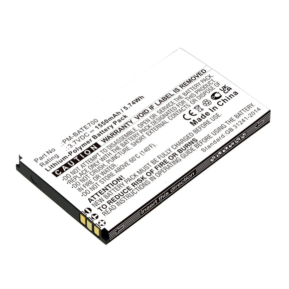 Batteries N Accessories BNA-WB-P17360 Cell Phone Battery - Li-Pol, 3.7V, 1550mAh, Ultra High Capacity - Replacement for Plum PM-BATE700 Battery