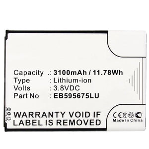Batteries N Accessories BNA-WB-L3976 Cell Phone Battery - Li-ion, 3.8, 3100mAh, Ultra High Capacity Battery - Replacement for Samsung EB595675LU, EB-L1J9LVD Battery