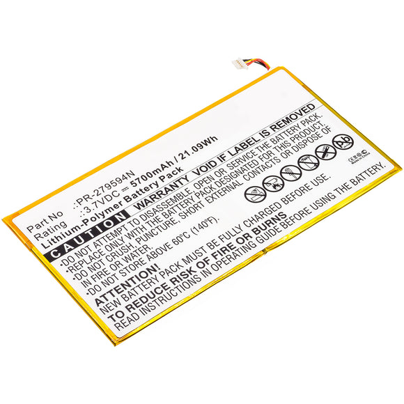 Batteries N Accessories BNA-WB-P5104 Tablets Battery - Li-Pol, 3.7V, 5700 mAh, Ultra High Capacity Battery - Replacement for Acer PR-279594N Battery