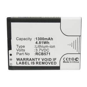 Batteries N Accessories BNA-WB-L15547 Cell Phone Battery - Li-ion, 3.7V, 1300mAh, Ultra High Capacity - Replacement for Doro RCB571 Battery