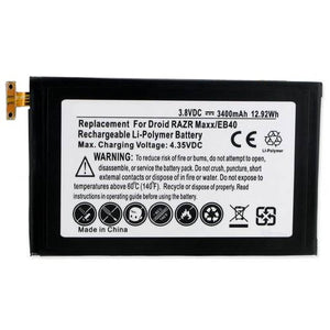 Batteries N Accessories BNA-WB-BLP-1202-3 Cell Phone Battery - Li-Pol, 3.7V, 3400 mAh, Ultra High Capacity Battery - Replacement for Motorola EB40 Battery